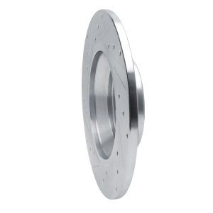 Audi Q3 Brake Rotor (1) - Rear Right - R1 Concepts - Drilled & Slotted - Silver - `16-`25